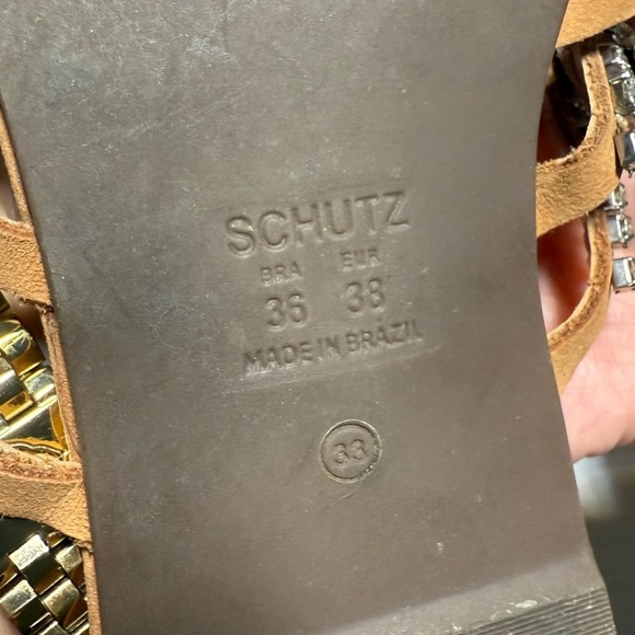 SCHUTZ Suede Sandals with Silver rhinestone - Picture 4 of 7